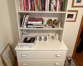 White Bookcase with Drawers