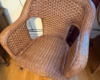 Pier Imports Wicker Armchairs with Cushions fifth image