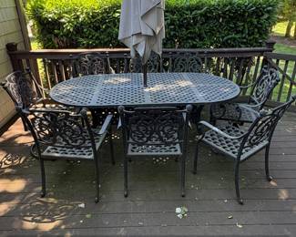 Hanamint Tuscany Piece Cast Aluminum Patio Dining Set
