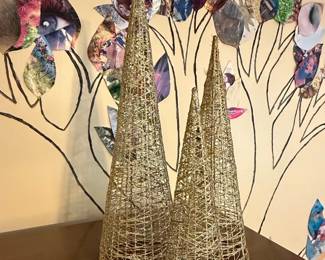 Glitter Cone Trees Set of