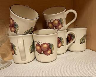 Staffordshire Tableware Autumn Fayre Fruit Pattern Ceramic Mugs Set