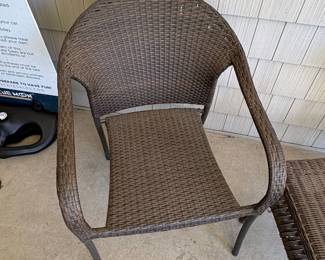 Wicker Patio Set  Chairs and Side Table fourth image