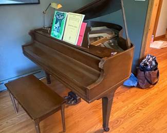 Vintage Baby Grand Piano with Bench