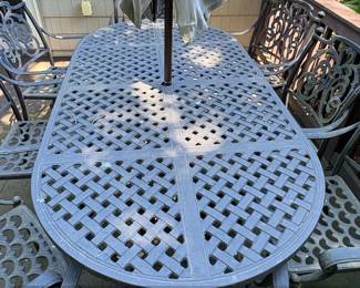 Hanamint Tuscany Piece Cast Aluminum Patio Dining Set fourth image