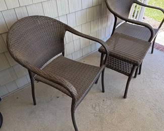 Wicker Patio Set  Chairs and Side Table third image