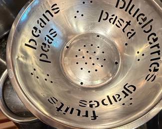 Stainless Steel Colander with Food Labels