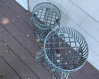 Vintage Metal Plant Stands Set of  second image