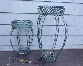 Vintage Metal Plant Stands Set of  third image