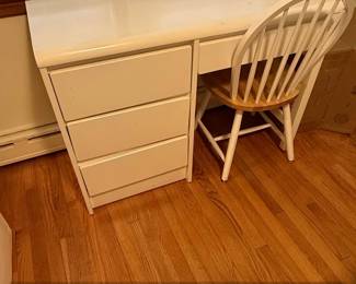 White Laminate MidCentury Modern Desk with Chair