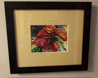 Watercolor Hibiscus Painting by Margaret Howard