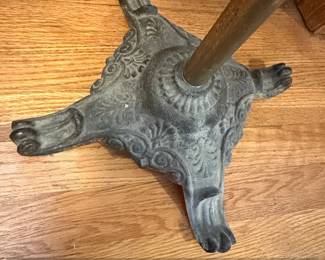 Vintage Brass Lyre Harp Music Stand with Claw Feet second image