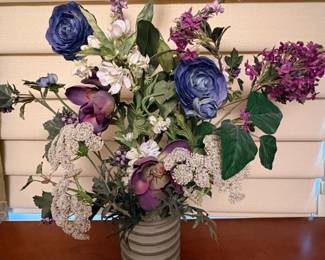 Artificial Floral Arrangement in Striped Vase