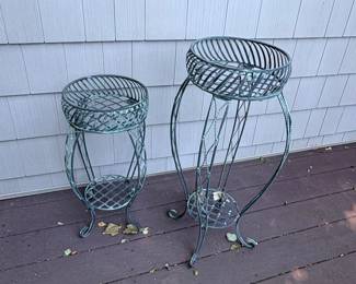Vintage Metal Plant Stands Set of 
