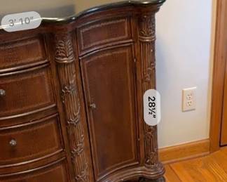 Ornate Carved Sideboard with Granite Top second image