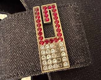 Guess Rhinestone Logo Denim Shoulder Bag second image