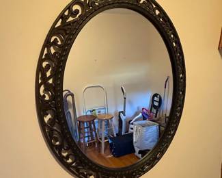 Howard Elliott Ornate Oval Wall Mirror