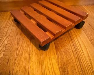 Wooden Plant Caddy with Wheels