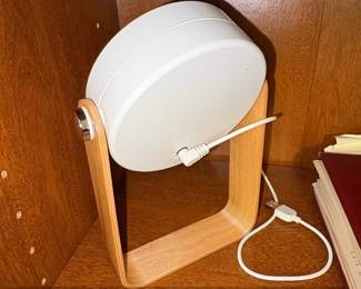 Modern Foldable LED Lantern Lamp with Wood Base second image