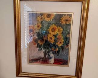 Framed Print of Claude Monets Sunflowers