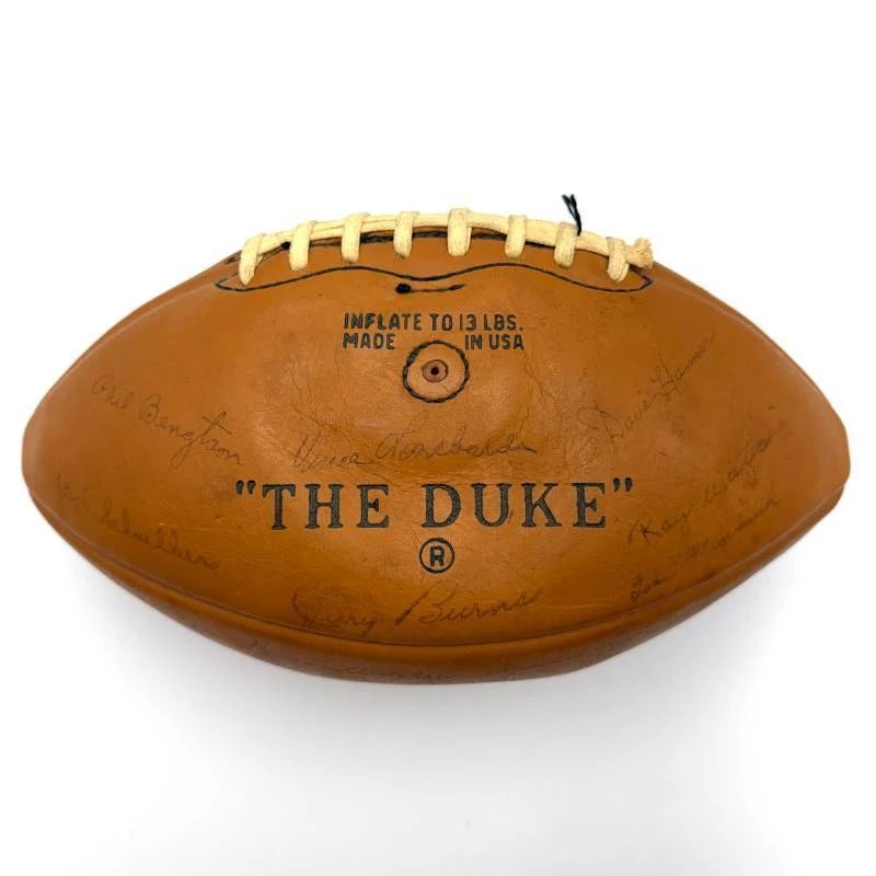 1967 Green Bay Packers Super Bowl I Team-Signed Wilson “The Duke” Football Featuring Vince Lombardi, Bart Starr, Ray Nitschke, Jerry Burns & Multiple Packers Legends