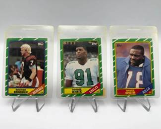 1986 Topps Boomer Esiason, Reggie White & Bruce Smith Football Card Lot