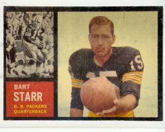 1961 Topps Bart Starr #63 Vintage Football Card - THE CASE IS SCRATCHED IN THE PHOTOS