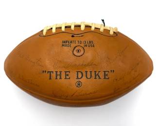 1967 Green Bay Packers Super Bowl I Team-Signed Wilson “The Duke” Football Featuring Vince Lombardi, Bart Starr, Ray Nitschke, Jerry Burns & Multiple Packers Legends