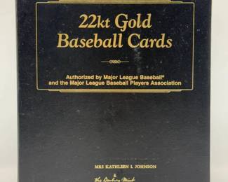 Collection of 22 Karat Gold Baseball Cards - The Danbury Mint - Includes Babe Ruth, Ty Cobb, Lou Gehrig, Honus Wagner, Cy Young, and More!