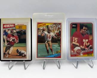 1984, 1987 & 1988 Topps Football Card Lot Featuring Jerry Rice 2nd Year, Joe Montana & Christian Okoye Rookie
