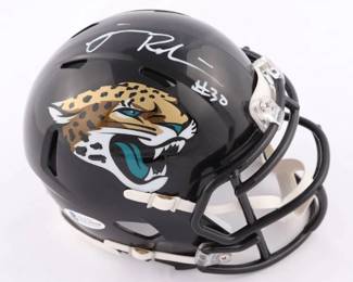 James Robinson Signed Jaguars Speed Mini Helmet (Beckett COA)