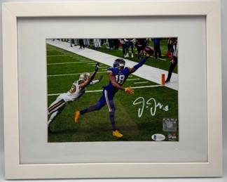 Justin Jefferson Signed 8x10 Framed Photo; Beckett Authentication