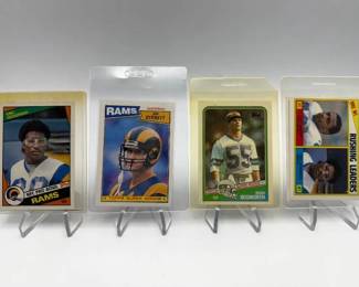 1984, 1987 & 1988 Topps Football Card Lot Featuring Eric Dickerson, Jim Everett Rookie & Brian Bosworth Rookie