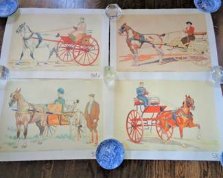 Four Horsr and carriage prints from Penfield.