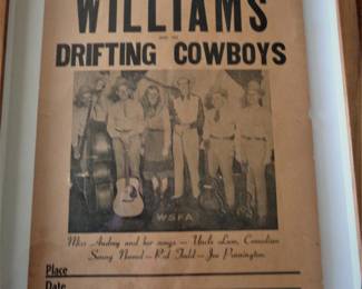 Original and scarce 1947 poster for Hank Williams