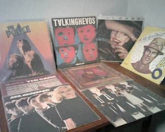 New Wave grouping of records for sale.