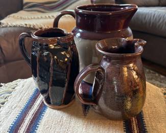 Handmade Art Pottery Pitchers