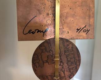 Handmade Metal Art Clock Signed Leonie Lacouette