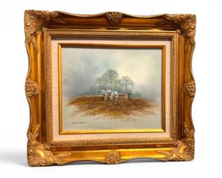 19 SpencerColemanABusyDayFramedFarmLandscapePainting