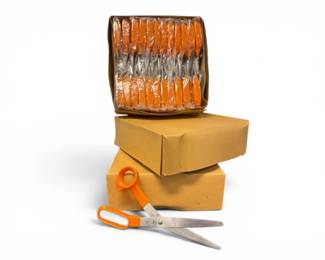 106 72pcsOrangeHandleStainlessSteelScissorsNew