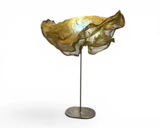 80 ModernMetalTableLampwLayeredSheerMeshShade