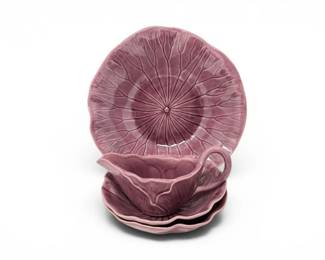 84 MetloxPoppytrailLotusPinkLeafBowlsCreamerUSA