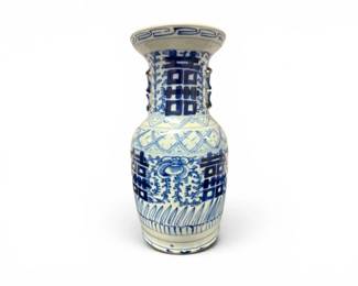100 BlueWhiteAsianThemedPorcelainAltarVase
