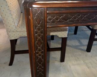 Vintage Cherry Ethan Allen Canova dining room table. Absolutely perfect condition, meticulously cared for. Pictured with the leaves in it. Includes six chairs.