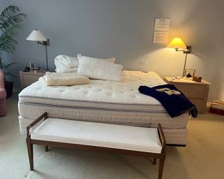 King Sleep Number $250 Pickled Oak End Tables $195 pair
