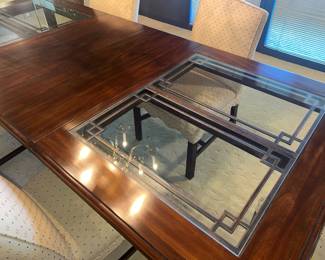 Vintage Cherry Ethan Allen Canova dining room table. Absolutely perfect condition, meticulously cared for. Pictured with the leaves in it. Includes six chairs.