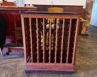 Wine bottle rack with granite top 
