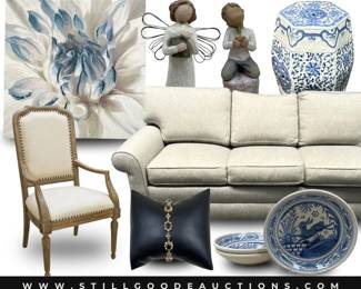 Pottery, Designer Furniture, Rugs, Paintings, Blue & White Decor and much more!