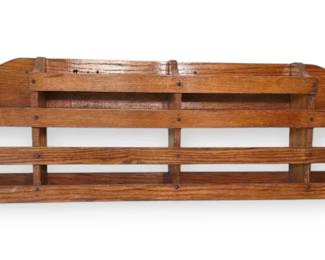 Primitive Style Wooden Wall Shelf