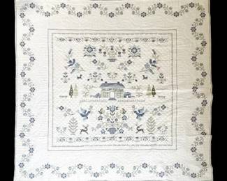 Blue White CrossStitch Quilt