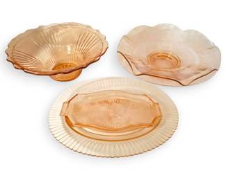 Pink Depression Glass 5 Pieces